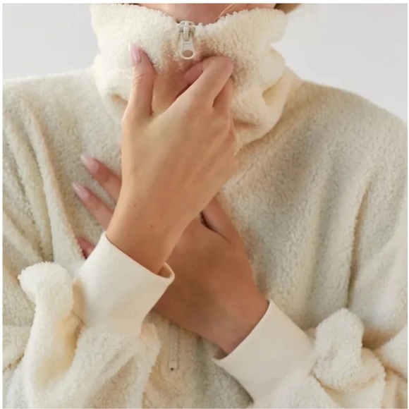 Urban Outfitters | BDG New Leaf Quarter Zip Cropped Sweatshirt NWT Small Fuzzy - Picture 5 of 11